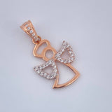 Dije Angel  1.65gr / 1 in / Dos Oros Amarillo Blanco 18K &
