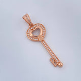 Dije Llave Corazon 2.35gr / 1 1/2 in / Oro Rosa 18K &