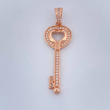 Dije Llave Corazon 2.35gr / 1 1/2 in / Oro Rosa 18K &