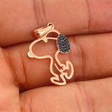 Dije Perrito 1.75gr / 1 1/4 in / Dos Oros Negro Rosa 18K &