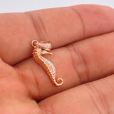 Dije Caballito De Mar 1.75gr / 1 in / Dos Oros Blanco Rosa 18K &