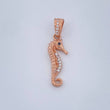 Dije Caballito De Mar 1.75gr / 1 in / Dos Oros Blanco Rosa 18K &