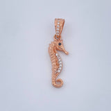 Dije Caballito De Mar 1.75gr / 1 in / Dos Oros Blanco Rosa 18K &