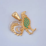 Dije Gallo 2.6gr / 1 in / Dos Oros Amarillo Blanco 18K &