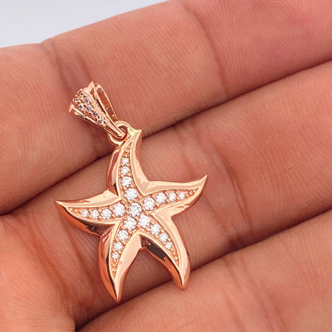 Pendant Starfish 3.4gr / 1 1/4 in / Rose Gold 18K &