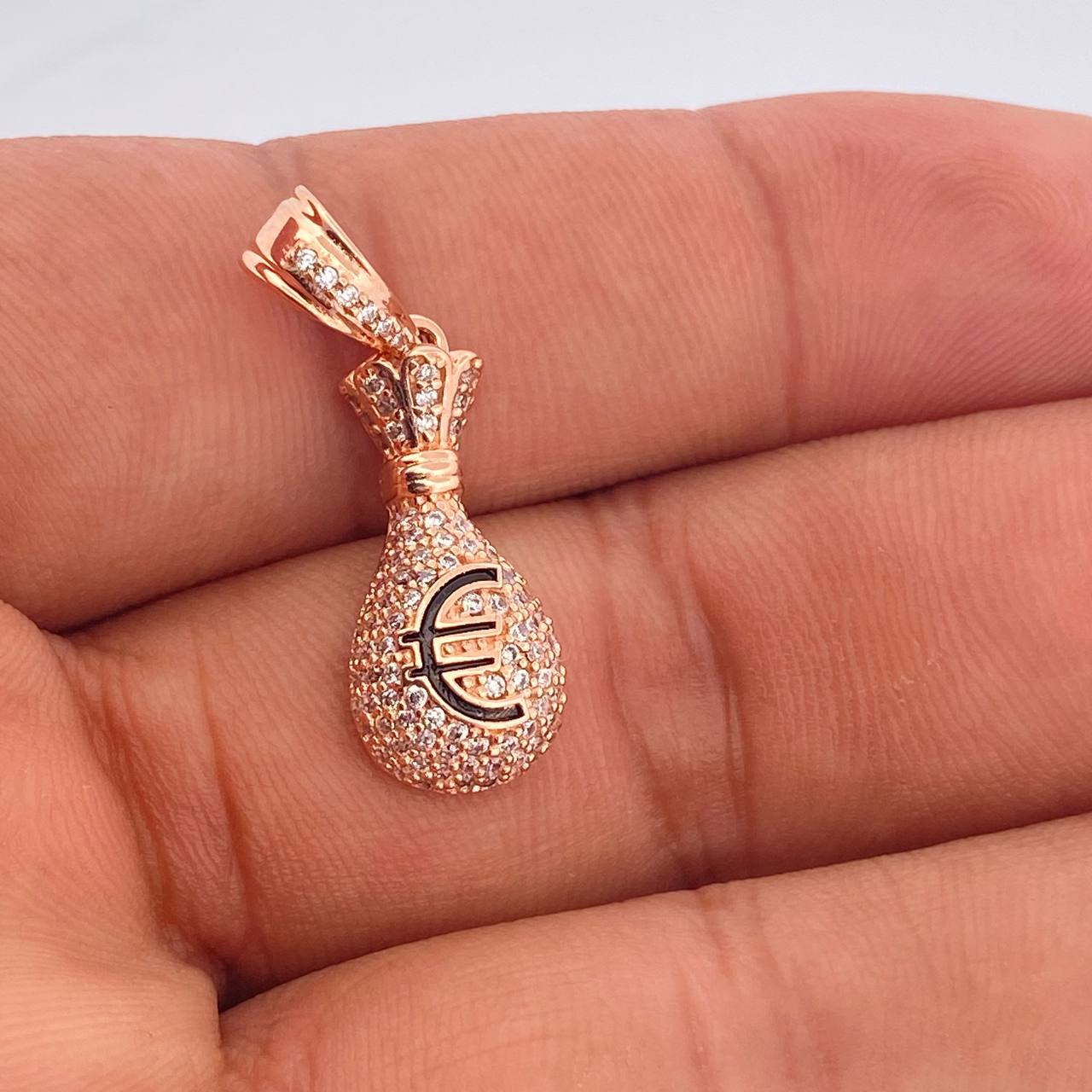 Dije Bolsa De Dinero 3.55gr / 1 1/4 in / Oro Rosa 18K &