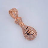 Dije Bolsa De Dinero 3.55gr / 1 1/4 in / Oro Rosa 18K &