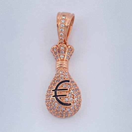 Dije Bolsa De Dinero 3.55gr / 1 1/4 in / Oro Rosa 18K &