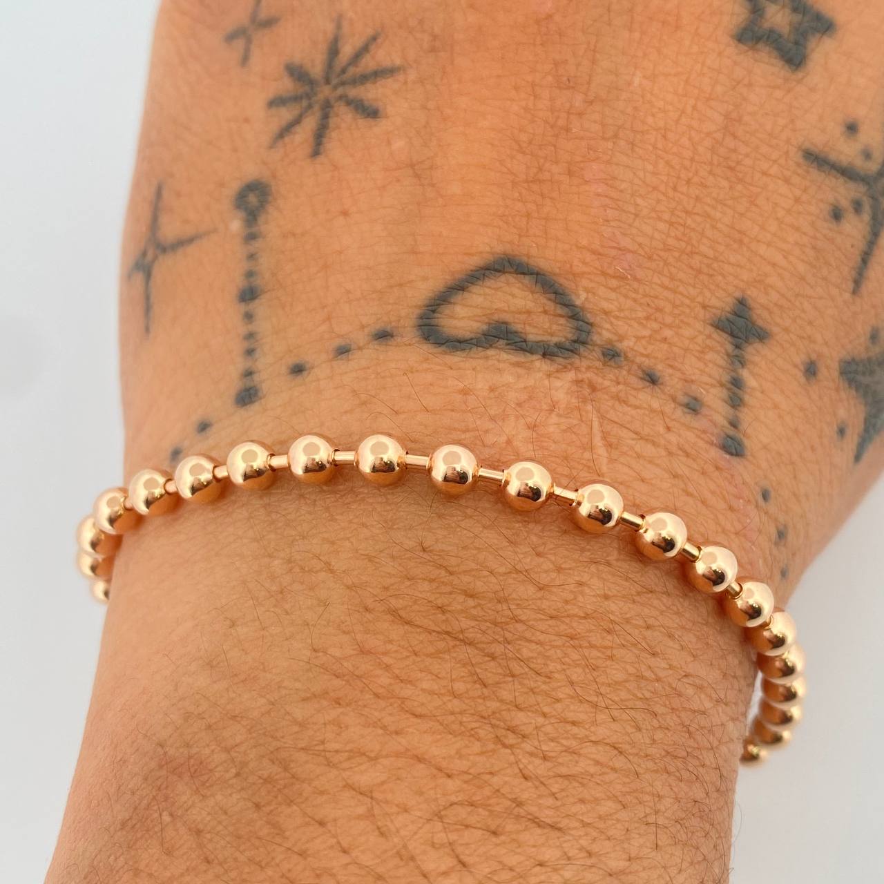 Pulso Militar 6.65gr / 8 in / 4mm Oro Rosa +3 18K &