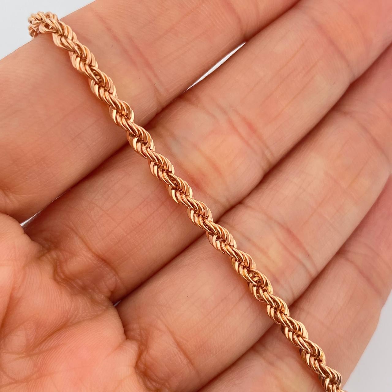 Rope Bracelet 2.85gr / 7 1/2 in / 3mm Rose Gold +3 18K &