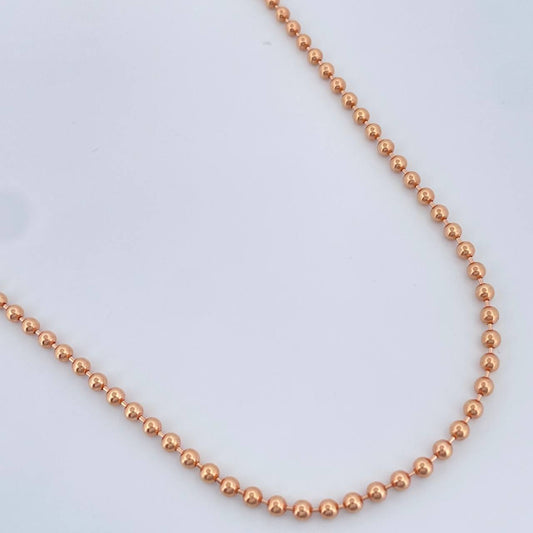 Cadena Militar 13gr / 23 3/4 in / 2mm Oro Rosa +3 18K &