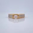Anillo Solitario 4.3gr / T6 1/2 / Oro Amarillo Oro Blanco  18K &