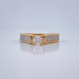Anillo Solitario 4.3gr / T6 1/2 / Oro Amarillo Oro Blanco  18K &