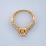 Anillo Solitario 4.3gr / T6 1/2 / Oro Amarillo Oro Blanco  18K &