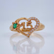 Anillo Corazon Estrella 15s 2.85gr / T6 / Oro Amarillo 18K &