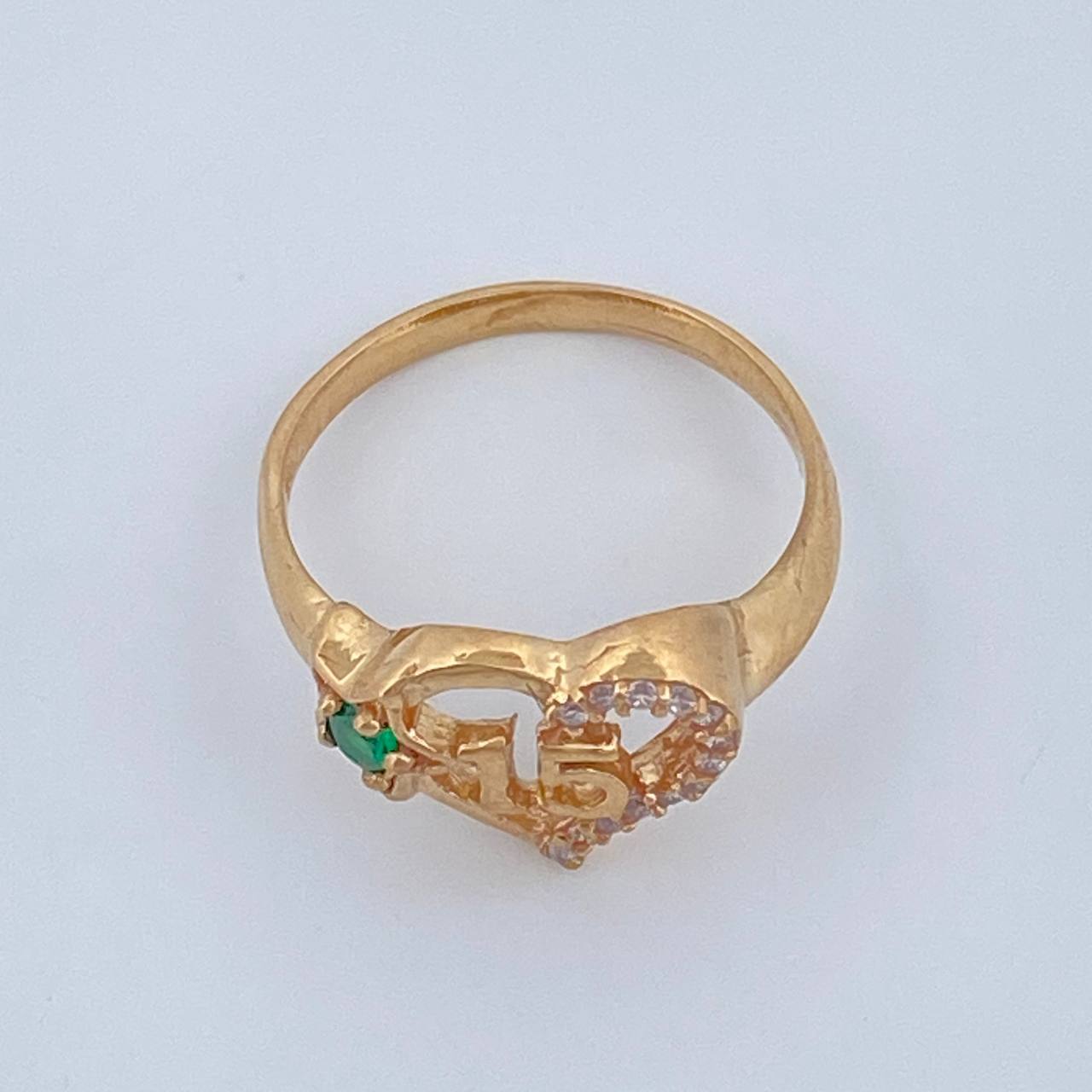 Anillo Corazon Estrella 15s 2.85gr / T6 / Oro Amarillo 18K &