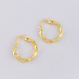Candongas Entorchadas Punteadas 1.95g / 2.2cm Oro Amarillo 18K