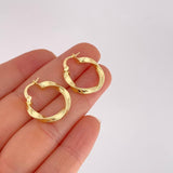 Candongas Entorchadas Punteadas 1.95g / 2.2cm Oro Amarillo 18K