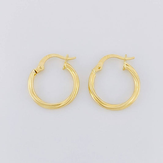 Hoop Earrings Spiral 1.15g / 3/4 in 18K Yellow Gold
