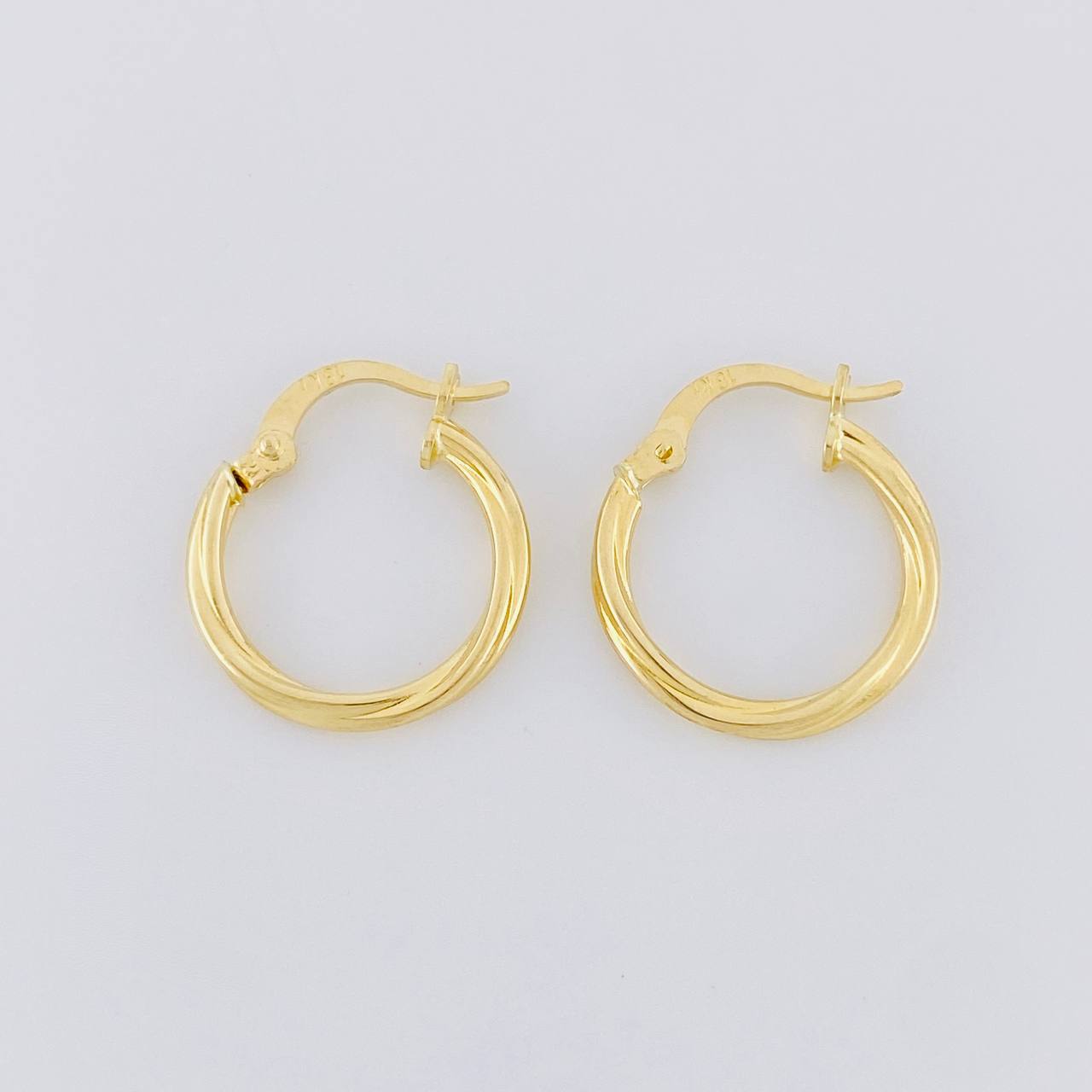 Candongas Espiral 1.2g / 3/4 in Oro Amarillo 18K