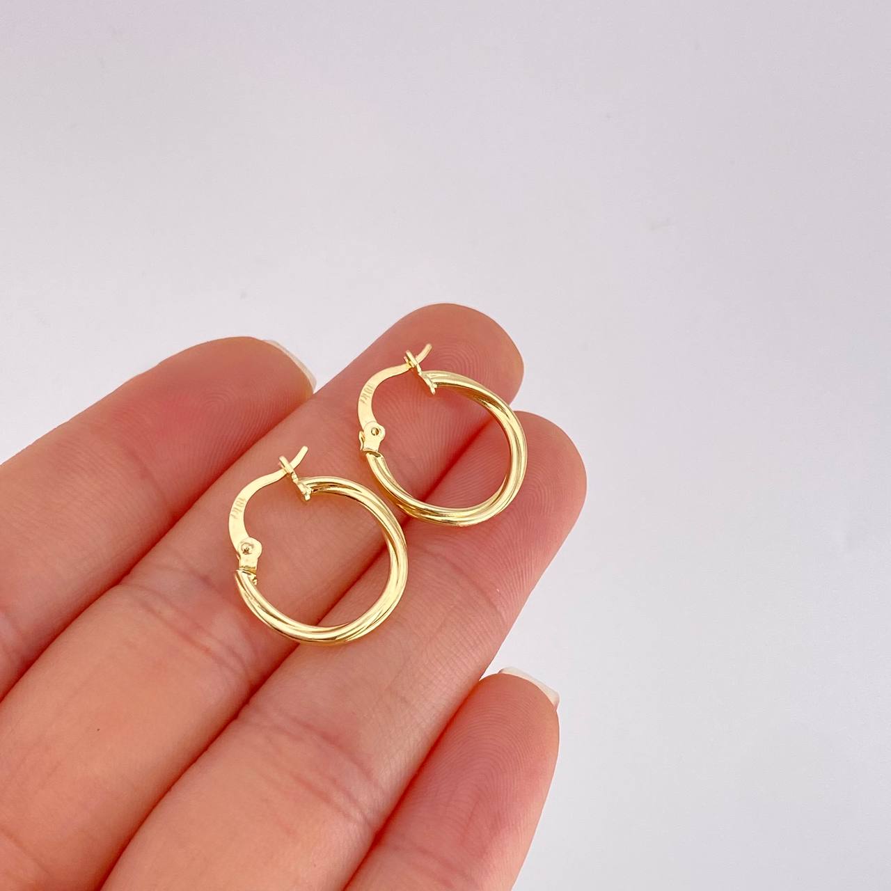 Candongas Espiral 1.2g / 3/4 in Oro Amarillo 18K