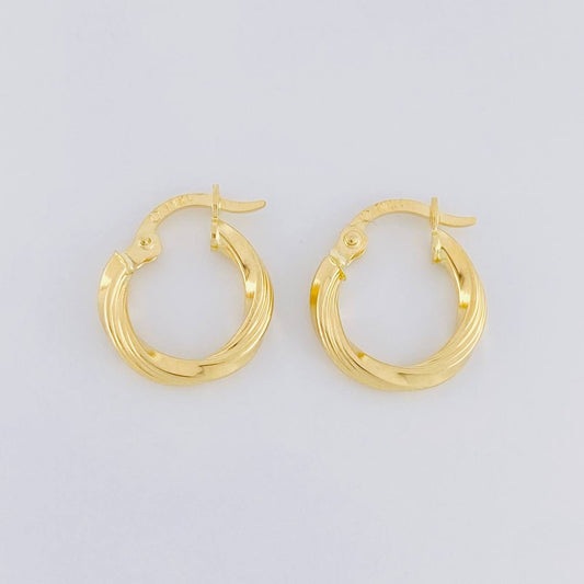 Hoop Earrings Spiral 1.2g / 1/2 in 18K Yellow Gold