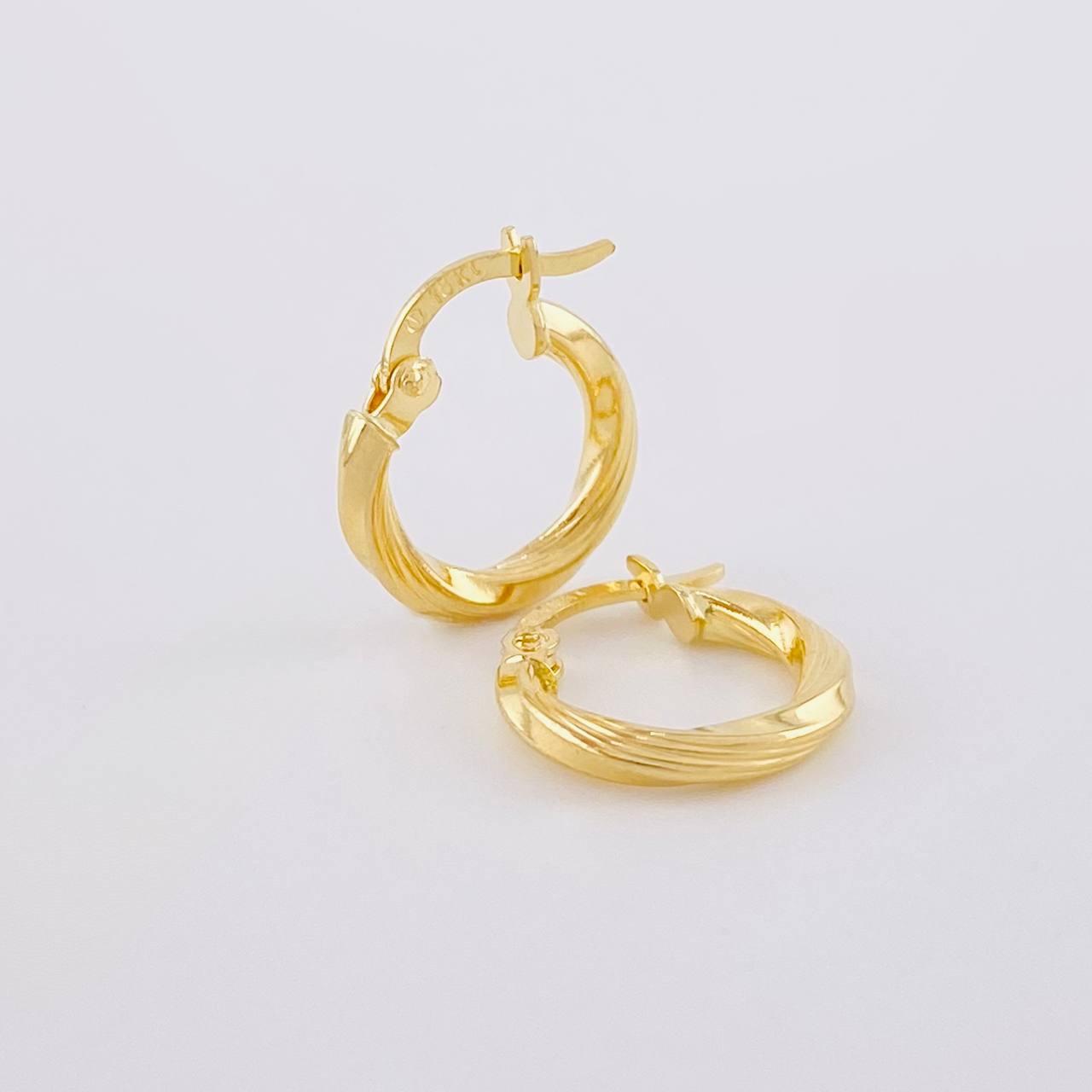 Hoop Earrings Spiral 1.15g / 1/2 in Yellow Gold 18K
