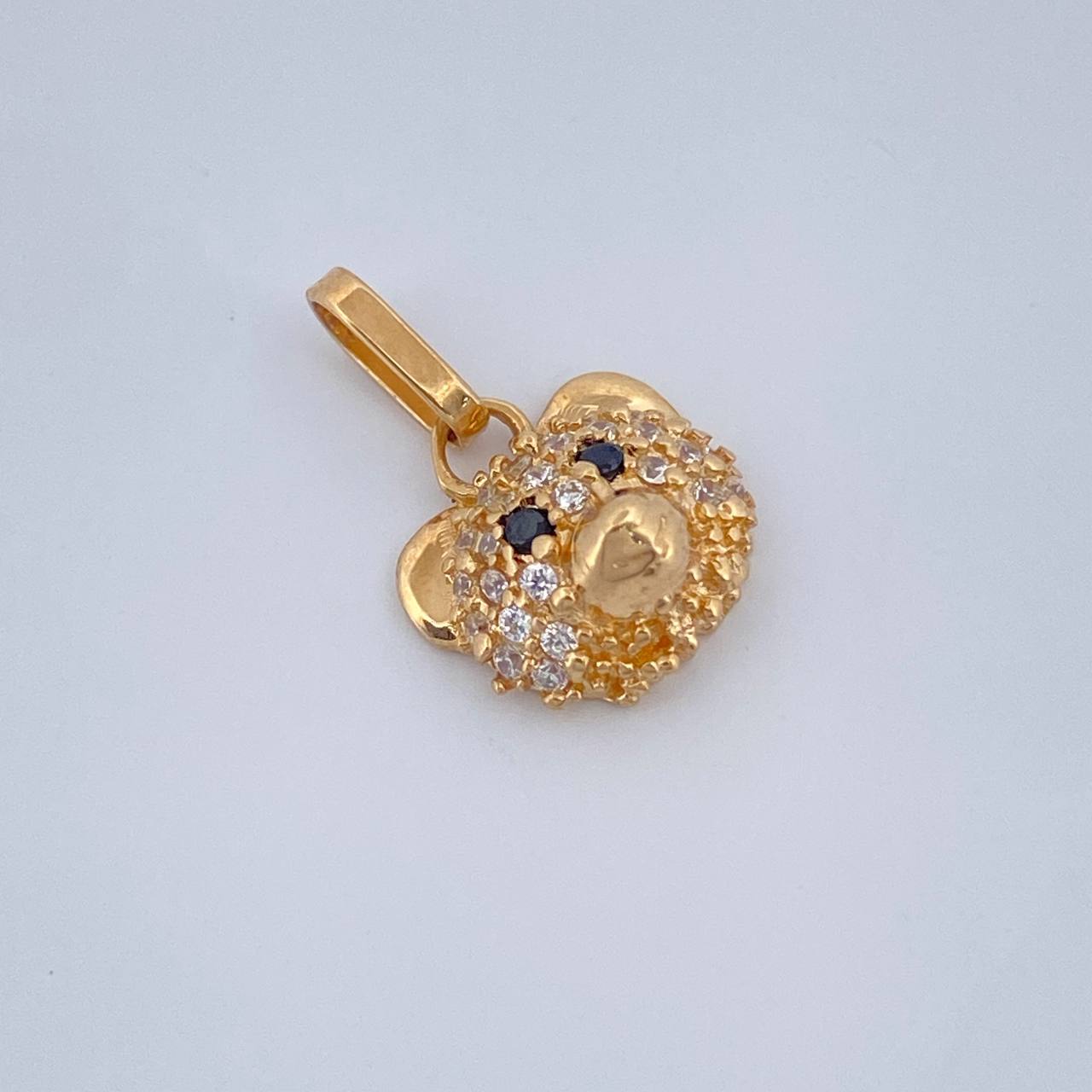 Dije Rostro Oso 1.2gr / 1/2 in / Oro Amarillo 18K &