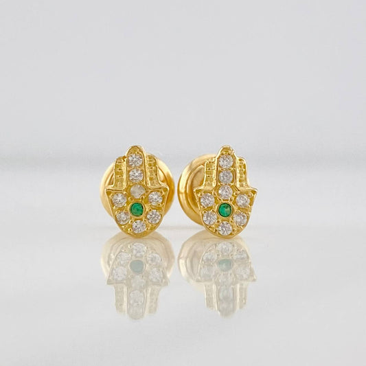 Stud Earrings Hamsa Hand 0.75g / in / 4.5mm Yellow Gold 18K