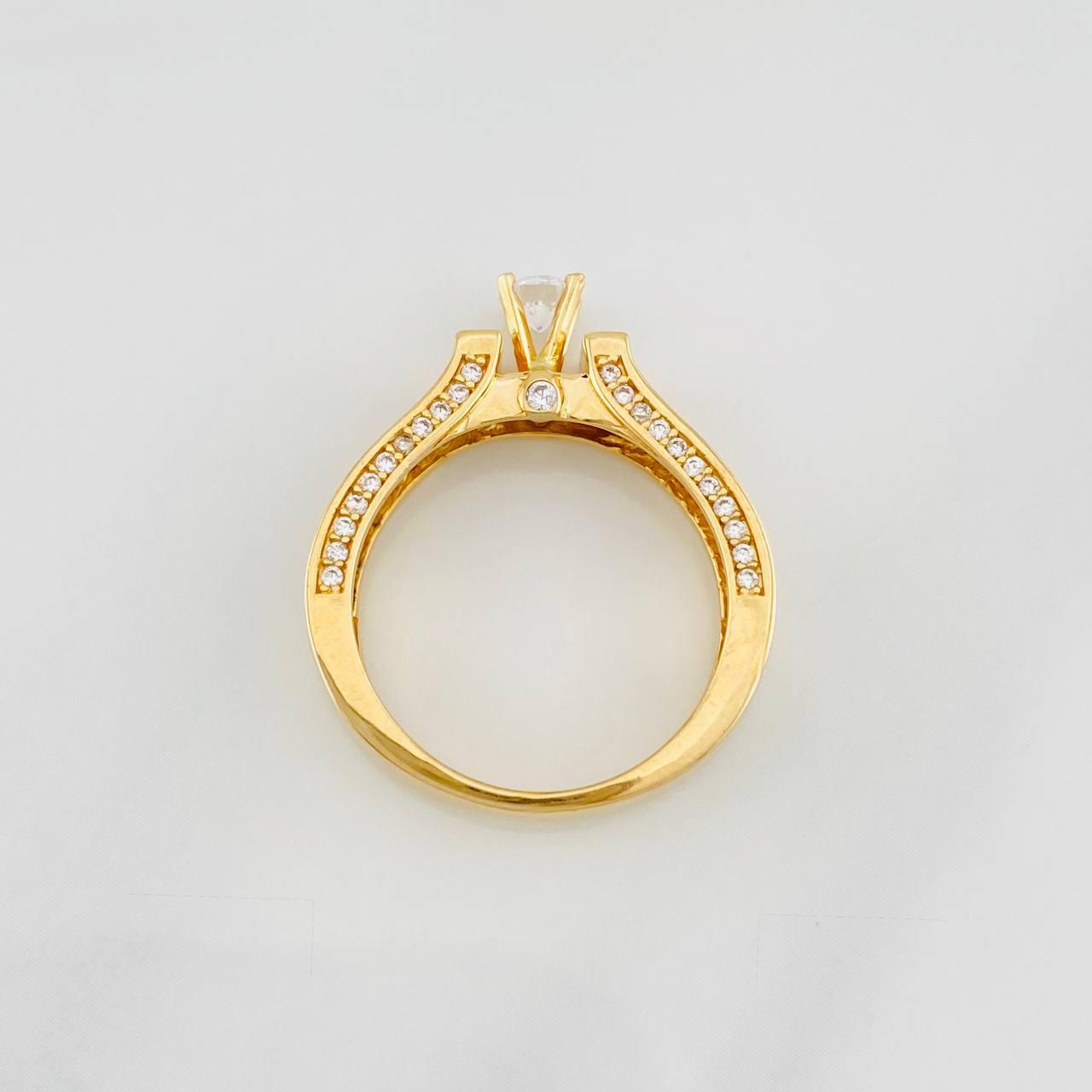 Bridge Solitaire Ring 4.95g / T6 1/2 Yellow Gold 18K