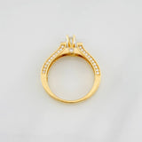 Anillo Solitario Puente 5.05g / T7 Dos Oros Amarillo Blanco 18K