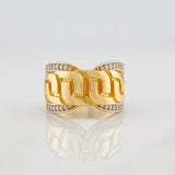 Anillo Eslabones Entrelazados 7.1g / T5 1/4 Dos Oros Amarillo Blanco 18K