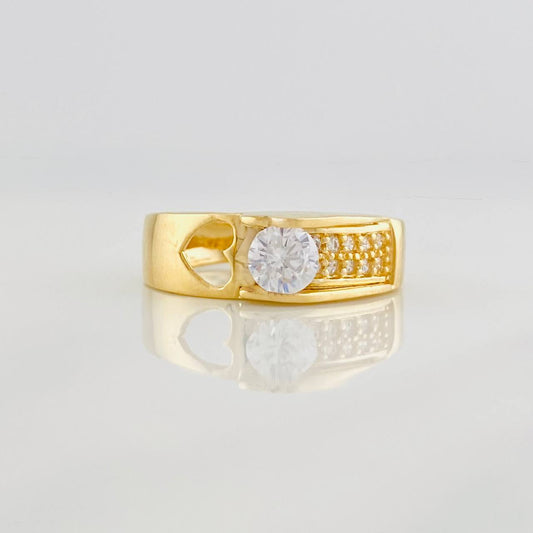 Anillo Solitario Corazon 4.05g / T6 3/4 Oro Amarillo 18K
