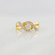 Anillo Solitario Entrelazado 3.5g / T5 3/4 Dos Oros Amarillo Blanco 18K