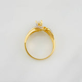 Anillo Solitario Entrelazado 3.5g / T5 3/4 Dos Oros Amarillo Blanco 18K