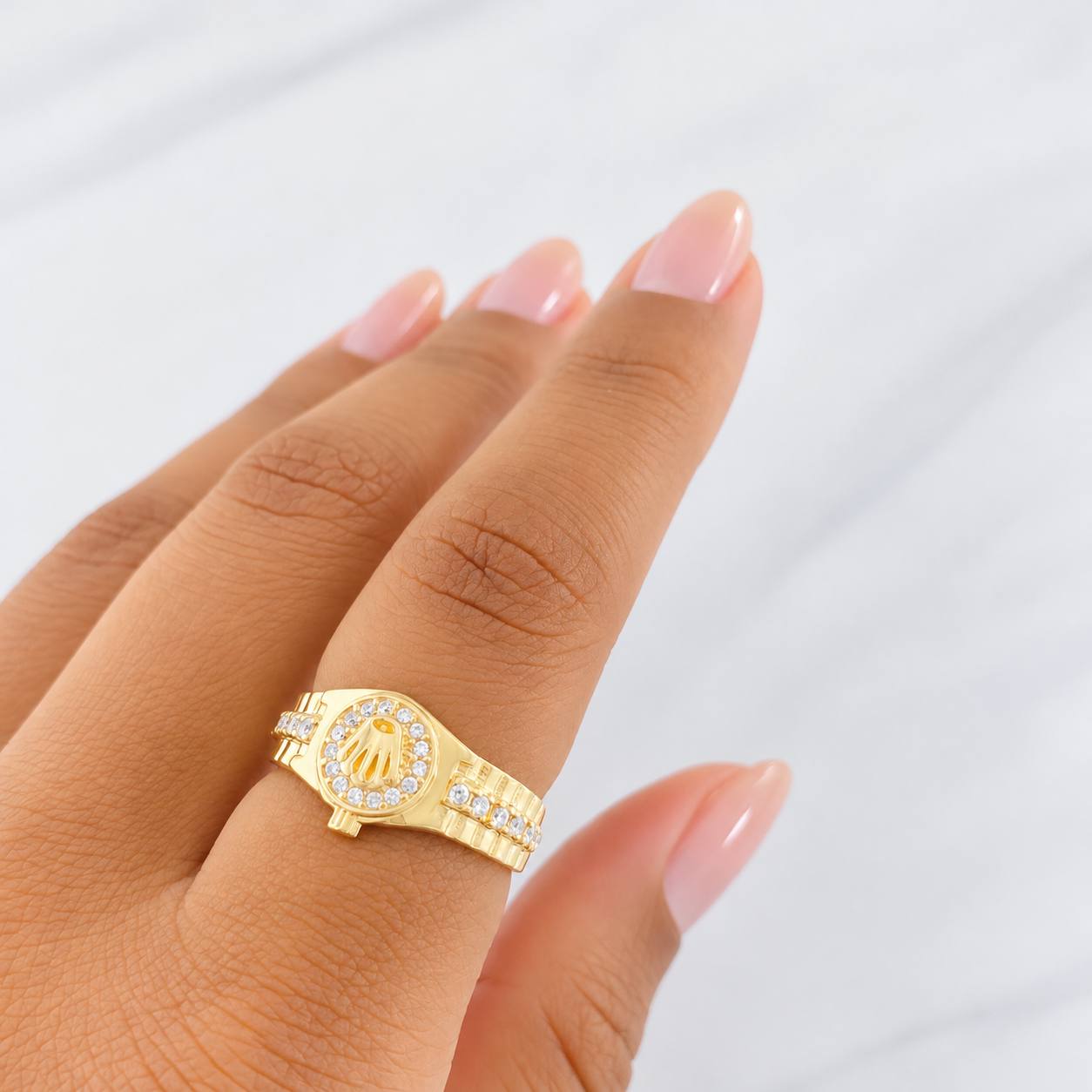 Anillo Correa Corona 2.8g / T7 Oro Amarillo 18K