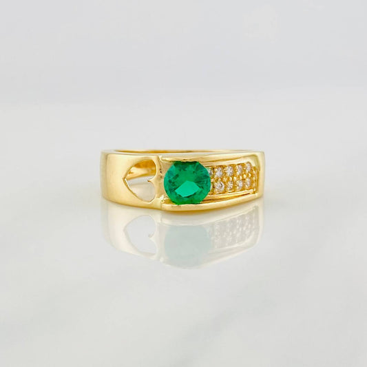 Anillo Solitario Corazon 3.8g / T6 3/4 Oro Amarillo 18K