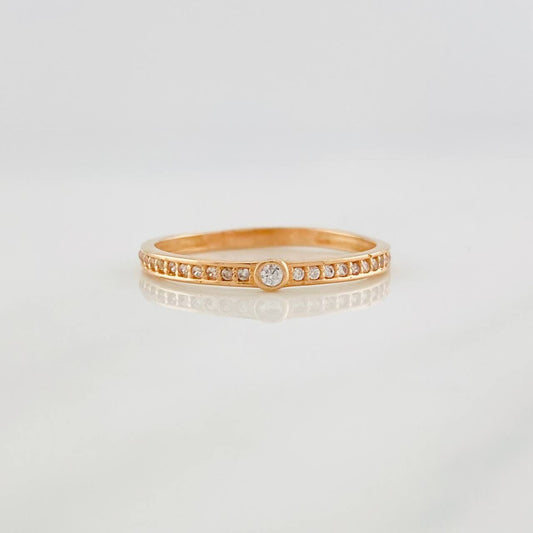 Anillo Bisel 1.45g / T8 Oro Rosa 18K