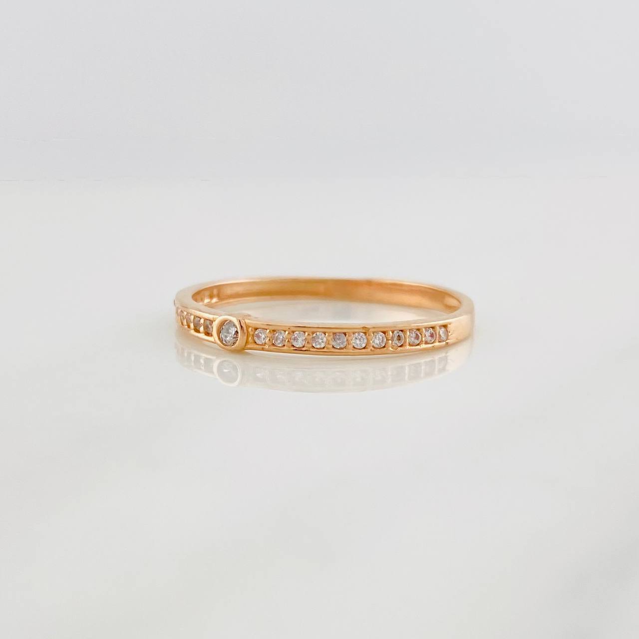 Anillo Bisel 1.45g / T8 Oro Rosa 18K