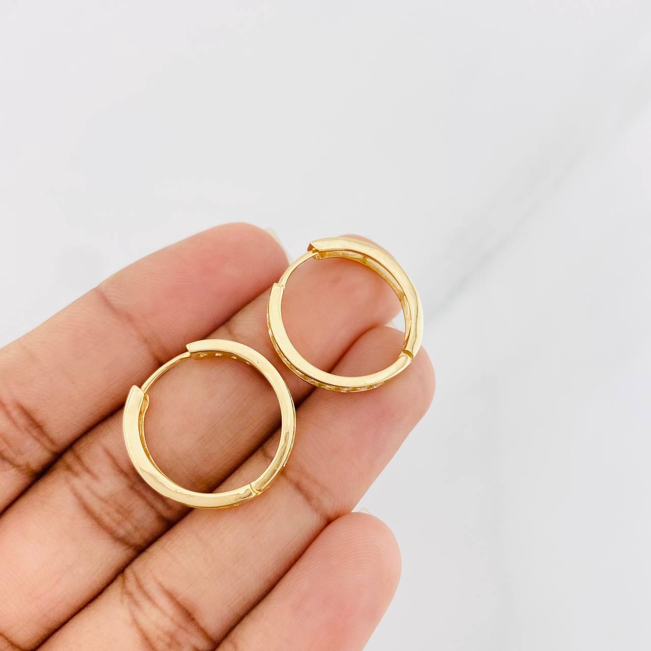 Candongas Carril 4.75g / 3/4 in Oro Amarillo 18K