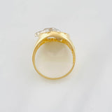 Anillo Herradura Caballo 14.05g / T10 1/4 Dos Oros Amarillo Blanco 18K