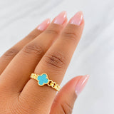 Anillo Trebol Cubana 2.85g / T6 1/4 Oro Amarillo 18K