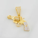 Dije Revolver 4.05g / 3/4 in Dos Oros Amarillo Blanco 18K