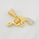 Dije Revolver 4.05g / 3/4 in Dos Oros Amarillo Blanco 18K