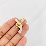 Dije Revolver 4.05g / 3/4 in Dos Oros Amarillo Blanco 18K