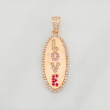 Dije Placa Love 3.15g / 1 1/4 in Oro Rosa 18K