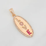 Dije Placa Love 3.15g / 1 1/4 in Oro Rosa 18K