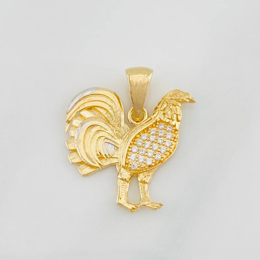Dije Gallo 2.95g / 3/4 in Dos Oros Amarillo Blanco 18K