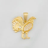 Dije Gallo 2.95g / 3/4 in Dos Oros Amarillo Blanco 18K