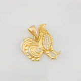 Dije Gallo 2.95g / 3/4 in Dos Oros Amarillo Blanco 18K